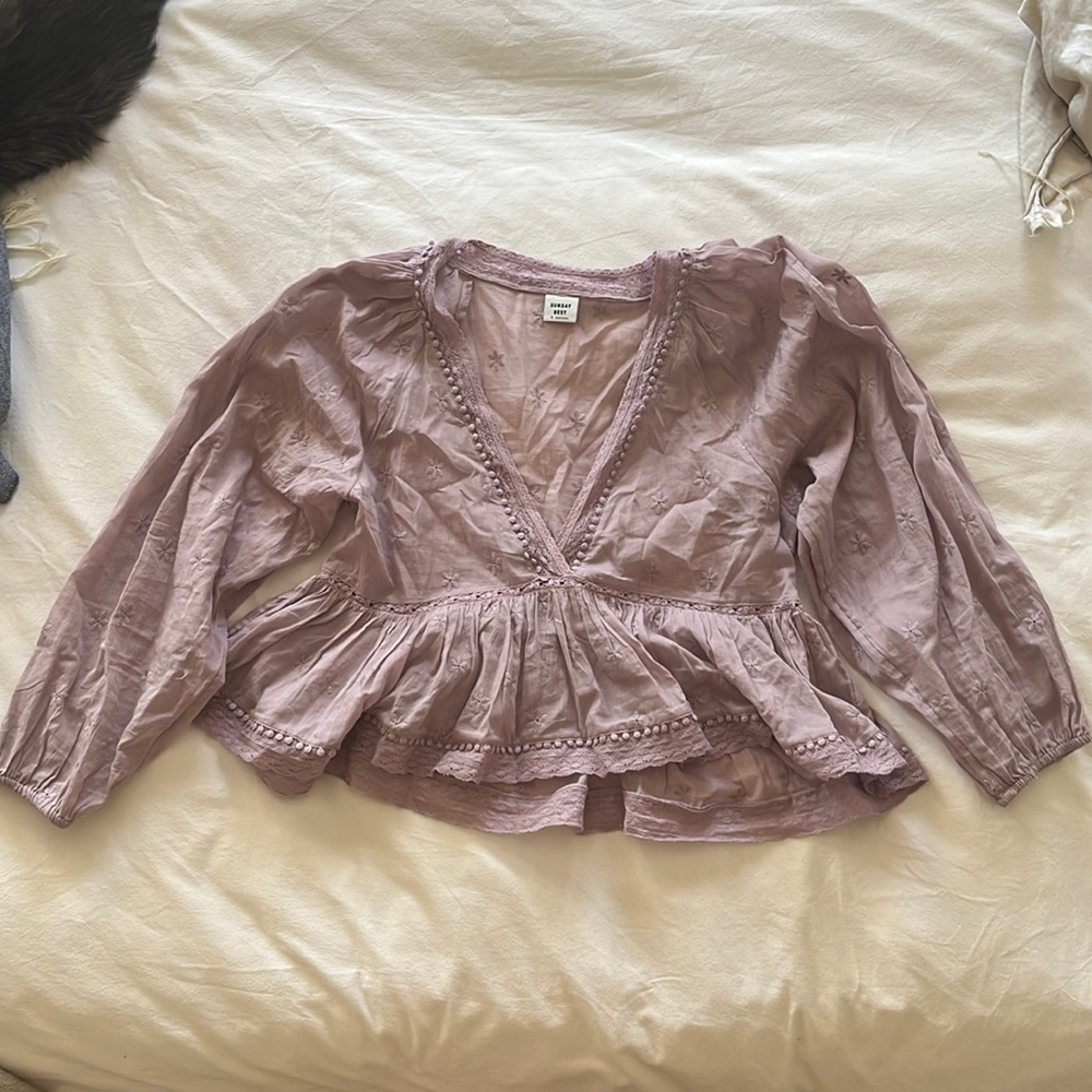 Sunday Best Duet Long Sleeve Blouse Size S